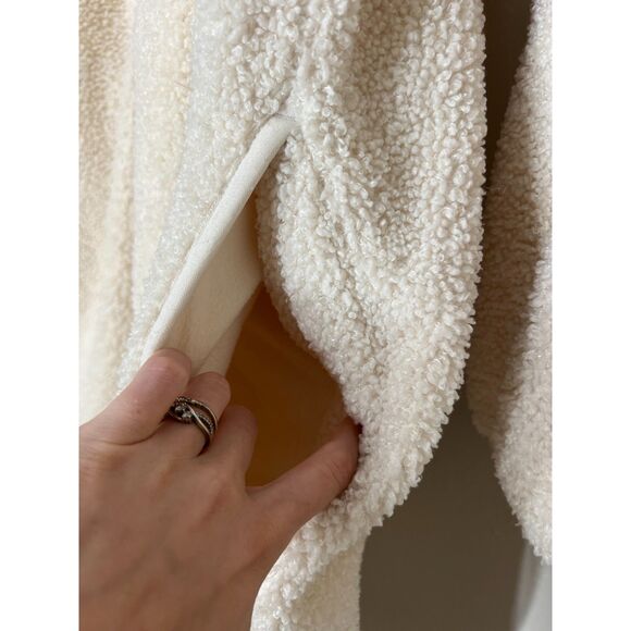 Wilfred Free Long Liner Shirt Jacket Womens Sz L Sherpa Teddy Coat Shacket - Picture 4 of 13